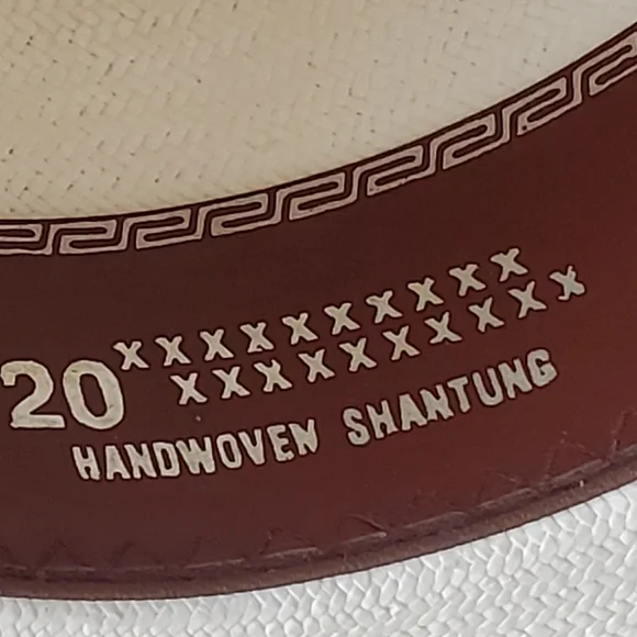 Texas Hat Company Genuine Shantung 20X Western Cowboy Hat, Natural, Sz 7 1/4" - Picture 9 of 15